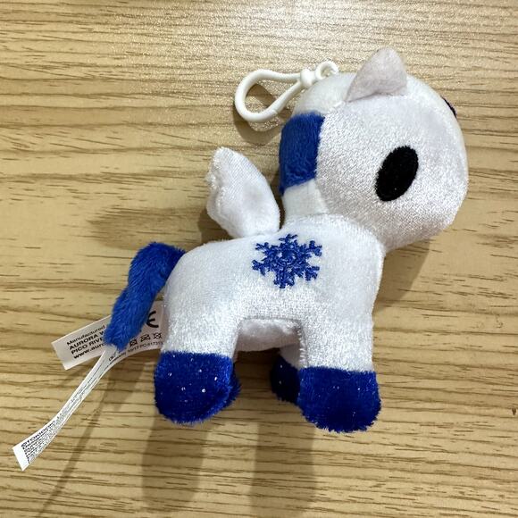 Aurora World Other - Tokidoki Unicorn Unicorno Plush White Blue Frosty Snowflake Clip On Keychain